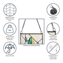 Load image into Gallery viewer, Bird Cage Stained Glass Window Panel