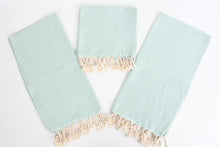 Load image into Gallery viewer, Turkish Hand Towel-Mint Cream Diamond Print