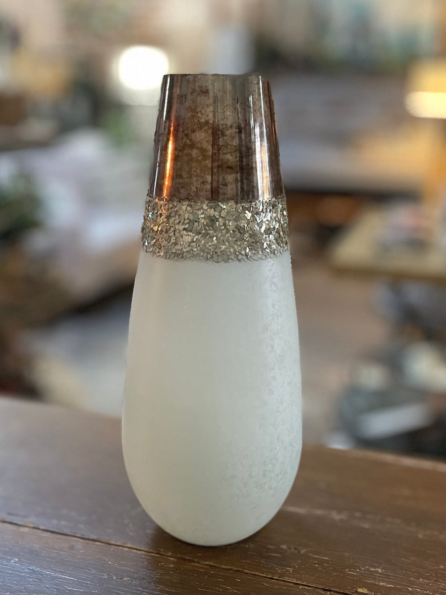 Shimmer Tapered Vase Black & White Interiors