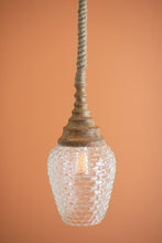Load image into Gallery viewer, Glass &amp; Mango Wood Rope Light
