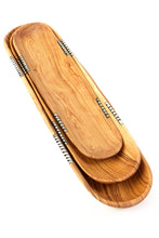 Load image into Gallery viewer, Wild Olive Wood Trays w/ Bone Inlay Set/3
