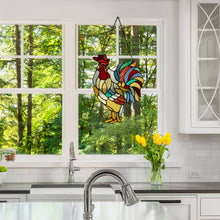 Load image into Gallery viewer, Stained Glass RoosterWindow Panel