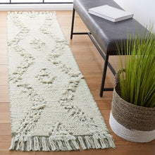 Load image into Gallery viewer, Olive/Ivory Woven Runner