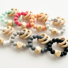 Load image into Gallery viewer, Silicone & Beechwood Hex Teether