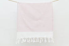 Load image into Gallery viewer, Turkish Hand Towel- Light Pink White Stripe