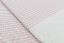 Load image into Gallery viewer, Turkish Hand Towel- Light Pink White Stripe