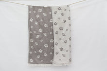 Load image into Gallery viewer, Turkish Bath Towel- Taupe Paw Print