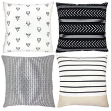 Load image into Gallery viewer, Denver Pillow Cover Set - Black & White Interiors