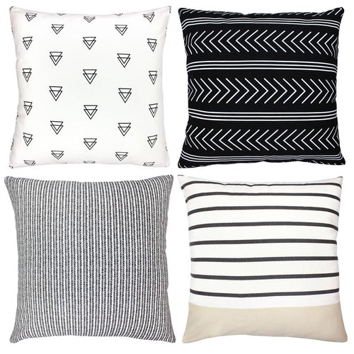 Denver Pillow Cover Set - Black & White Interiors