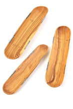 Load image into Gallery viewer, Wild Olive Wood Trays w/ Bone Inlay Set/3
