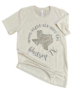 Leopard Print Bastrop TX Shirt