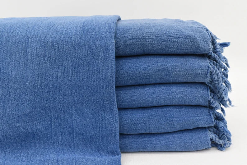 Turkish Bath Towel-Denim Blue