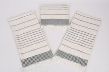 Load image into Gallery viewer, Turkish Hand Towel-Cream Dark Green Stripe