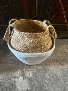 Seagrass Belly Basket-White