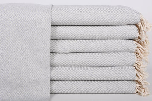 Turkish Hand Towel-Light Gray Chevron