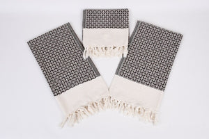 Turkish Hand Towel- Brown and cream Print
