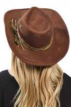 Load image into Gallery viewer, Distress Shapable Fedora Hat-Brn