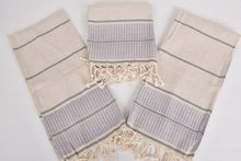 Load image into Gallery viewer, Turkish Hand Towel- Purple Linen Stripe