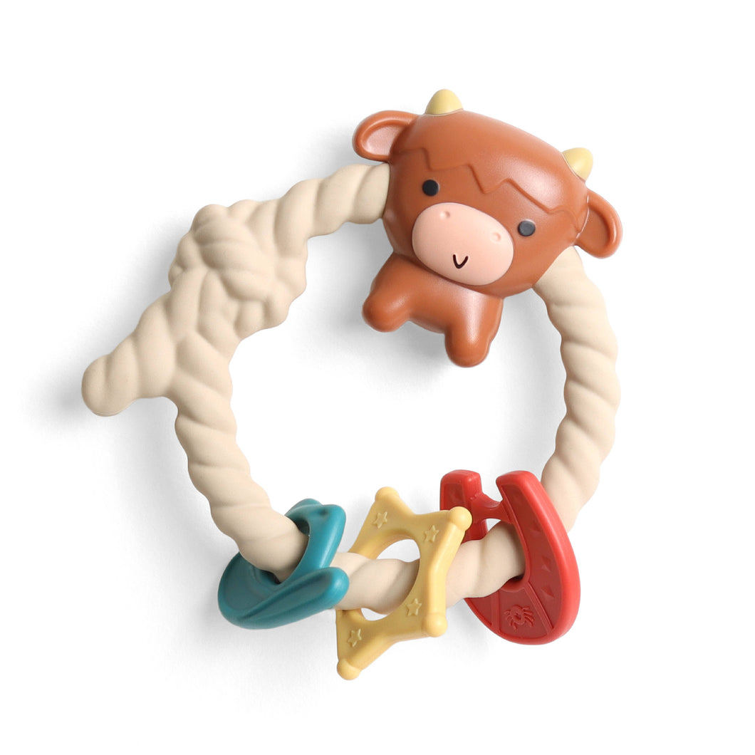 Cow Silicone Teether Rattler