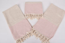 Load image into Gallery viewer, Turkish Hand Towel-Pink Linen Print