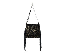Load image into Gallery viewer, Black Shimmer Leather &amp; Hair-On Bag