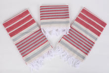 Load image into Gallery viewer, Turkish Bath Towel-Red Gray Stripe