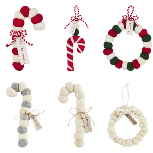 Felt Pom Ornaments