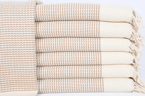 Turkish Hand Towel-Brown Cream Print