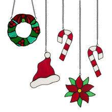 Load image into Gallery viewer, Mini Stained Glass Christmas Ornaments