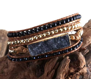 Wrap Bracelets-Brown/Black/Gray