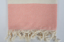 Load image into Gallery viewer, Turkish Hand Towel-Orange Cream Print