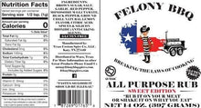 Load image into Gallery viewer, Felony BBQ - All Purpose Rub &quot;SWEET EDITION&quot;