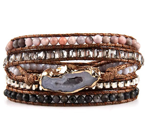 Wrap Bracelets-Brown/Black/Gray