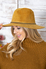 Load image into Gallery viewer, Enchanted | Chenille Ridged Fedora with Chain-link Trim - Black &amp; White Interiors