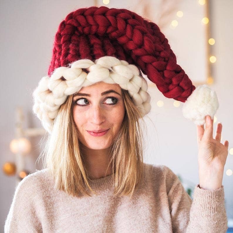 Santa Hat Chunky Knit Christmas Hat