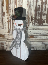Load image into Gallery viewer, Wood &amp; Metal Snowman