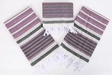 Load image into Gallery viewer, Turkish Bath Towel-Purple Gray Stripe