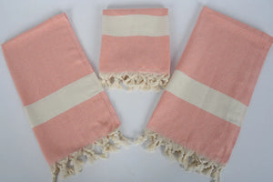 Turkish Hand Towel-Orange Cream Print
