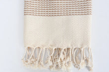 Load image into Gallery viewer, Turkish Hand Towel-Brown Cream Print