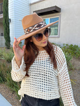 Load image into Gallery viewer, Wild Pony | Fedora Adorned with Aztec Belt Trim - Black &amp; White Interiors
