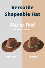 Load image into Gallery viewer, Distress Shapable Fedora Hat-Brn