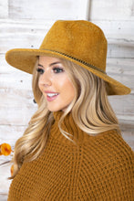 Load image into Gallery viewer, Enchanted | Chenille Ridged Fedora with Chain-link Trim - Black &amp; White Interiors