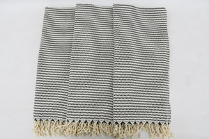 Turkish Hand Towel- Black and White Stripe