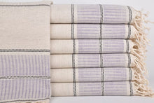 Load image into Gallery viewer, Turkish Hand Towel- Purple Linen Stripe