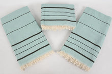 Load image into Gallery viewer, Turkish Bath Towel-Mint Black Stripe