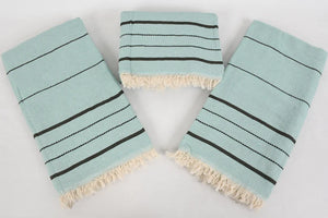 Turkish Bath Towel-Mint Black Stripe