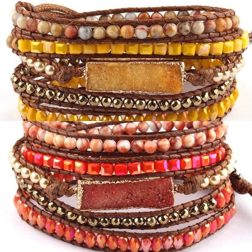 Wrap Bracelets-Red/Orange/Yellow