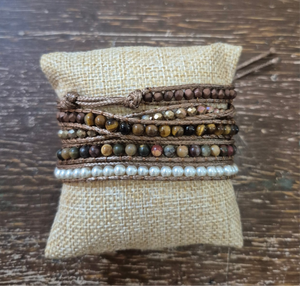 Wrap Bracelets-Brown/Black/Gray