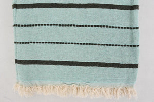 Turkish Bath Towel-Mint Black Stripe