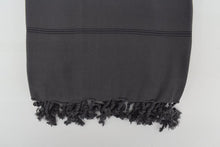 Load image into Gallery viewer, Turkish Bath Towel-Charcoal Stripe